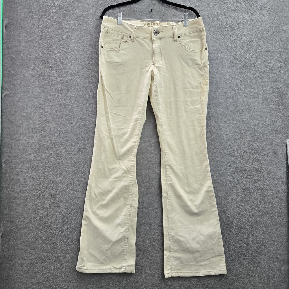 Arizona Jean Company Women Jeans 11 Beige Corduroy Flare Button 32" Inseam READ